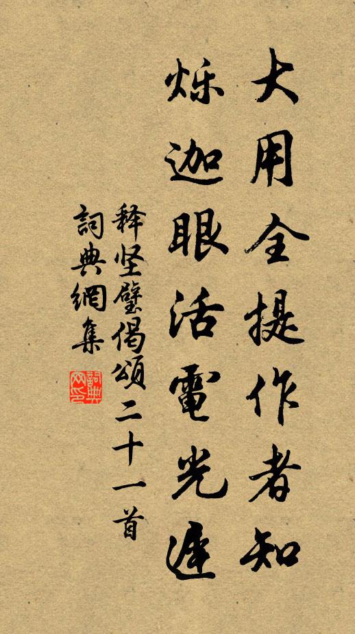 釋堅(jiān)璧大用全提作者知，爍迦眼活電光遲書法作品欣賞