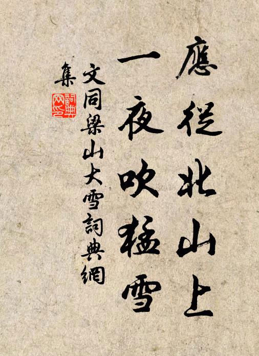 文同应从北山上,一夜吹猛雪书法作品欣赏