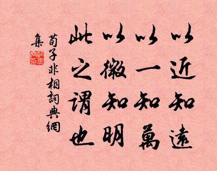 荀子以近知远,以一知万,以微知明。此之谓也。书法作品欣赏