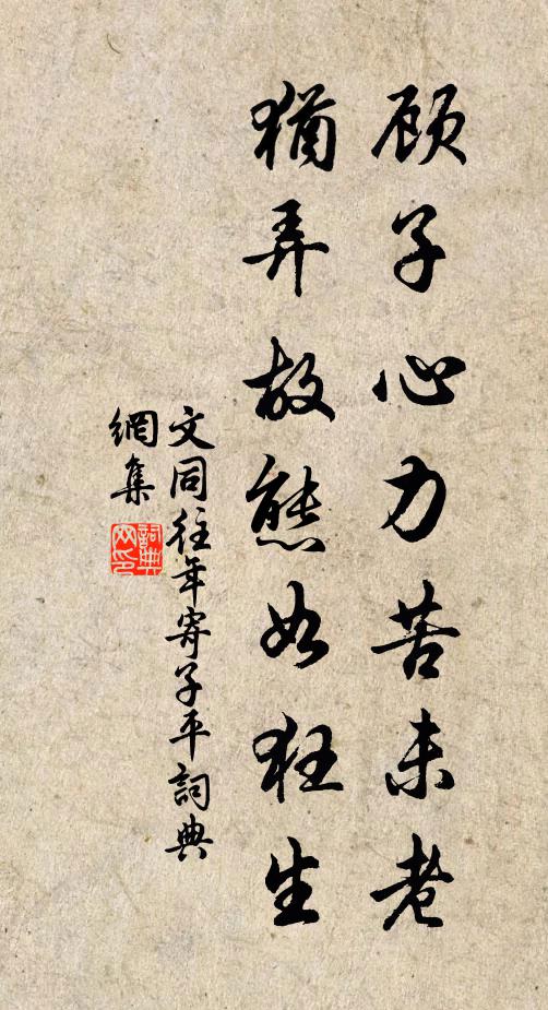文同顧子心力苦未老，猶弄故態(tài)如狂生書法作品欣賞