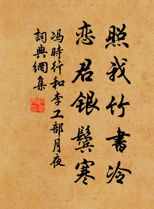 冯时行照我竹书冷,恋君银鬓寒书法作品欣赏