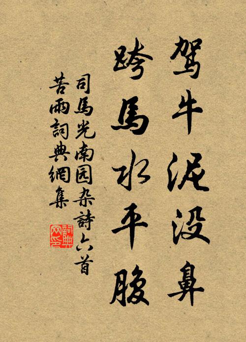 司馬光駕牛泥沒鼻,跨馬水平腹書法作品欣賞