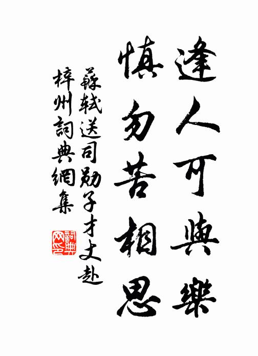 苏轼逢人可与乐,慎勿苦相思书法作品欣赏