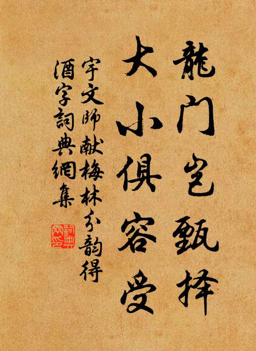 宇文師獻龍門豈甄擇,大小俱容受書法作品欣賞