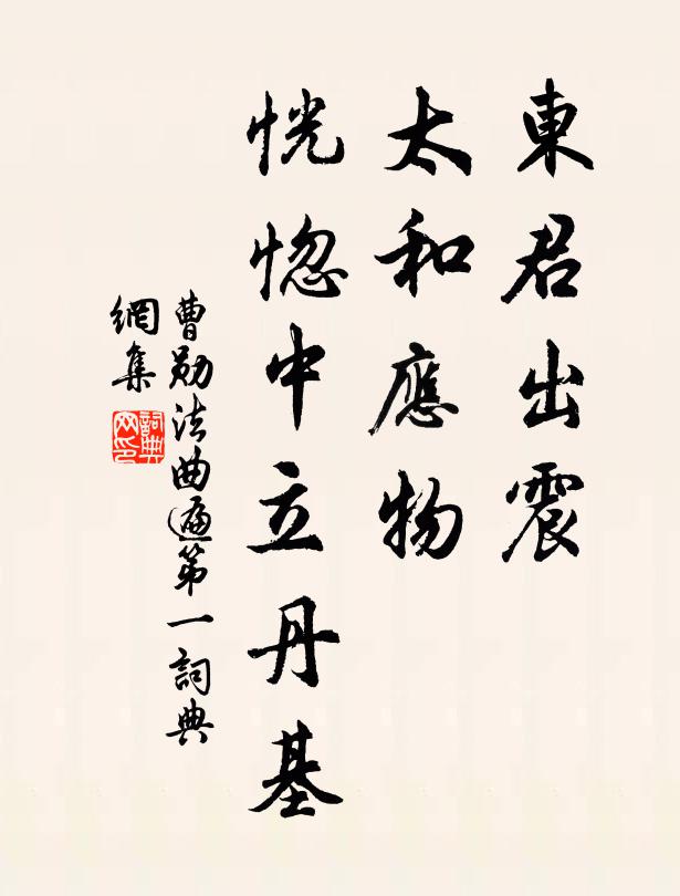 曹勛東君出震，太和應(yīng)物，恍惚中立丹基書法作品欣賞