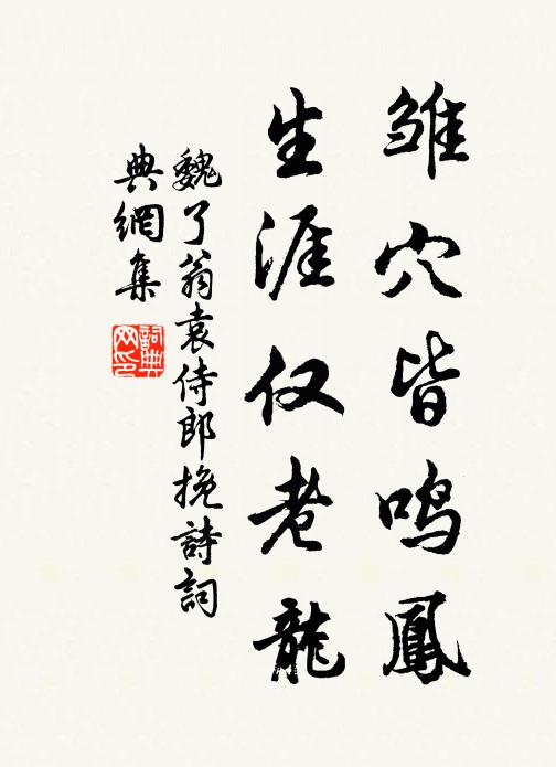 魏了翁雏穴皆鸣凤,生涯仅老龙书法作品欣赏