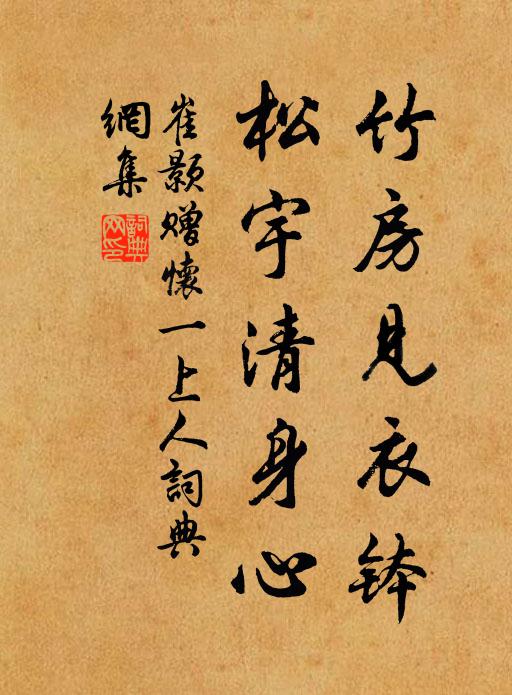 崔颢竹房见衣钵,松宇清身心书法作品欣赏