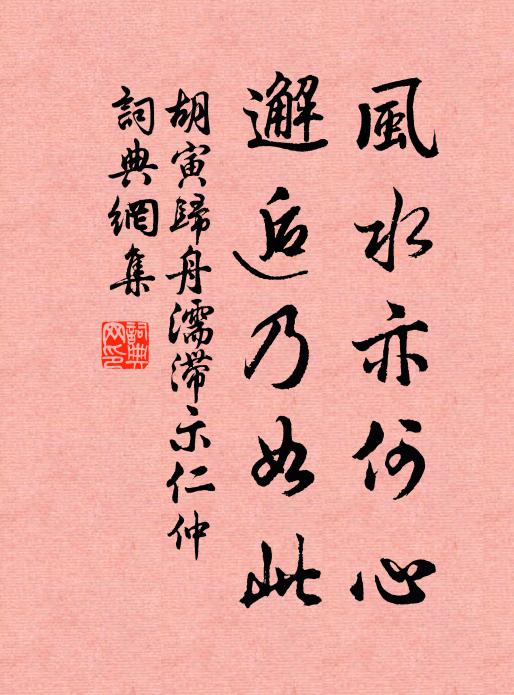 胡寅风水亦何心,邂逅乃如此书法作品欣赏