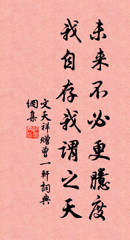 文天祥未来不必更臆度,我自存我谓之天书法作品欣赏