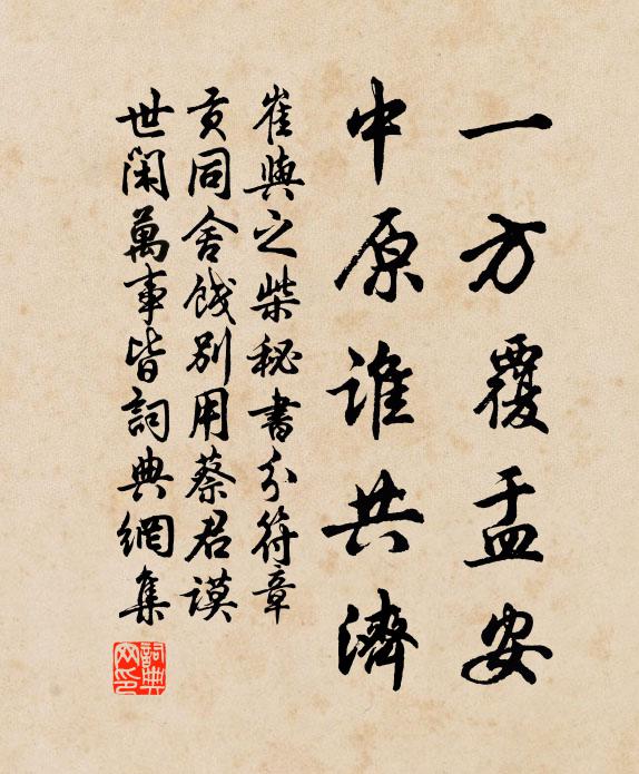 崔与之一方覆盂安,中原谁共济书法作品欣赏