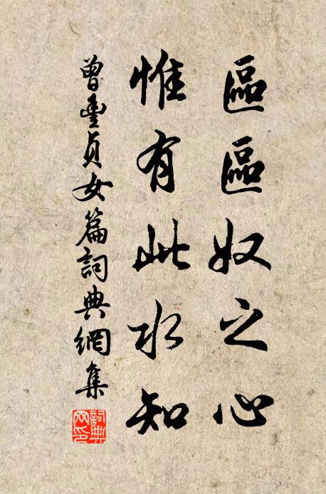 曾豐區(qū)區(qū)奴之心，惟有此水知書法作品欣賞