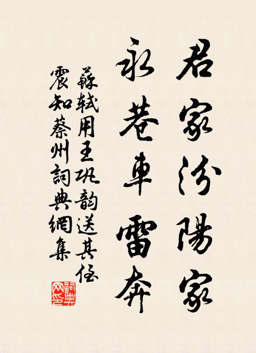 蘇軾君家汾陽(yáng)家，永巷車?yán)妆紩?shū)法作品欣賞