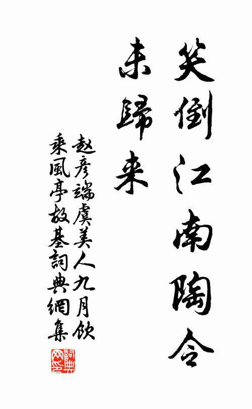 趙彥端笑倒江南陶令、未歸來書法作品欣賞