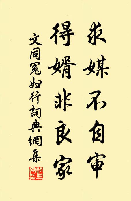 文同求媒不自審，得婿非良家書法作品欣賞