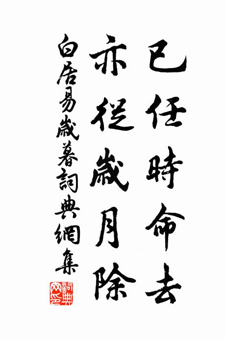 白居易已任時命去,亦從歲月除書法作品欣賞