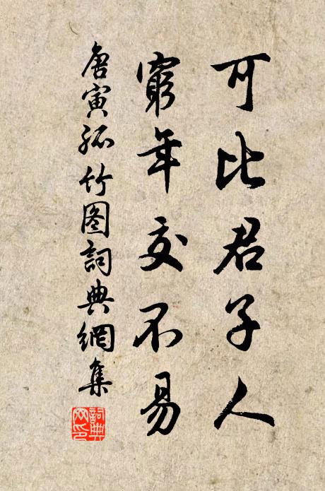 唐寅可比君子人,穷年交不易书法作品欣赏