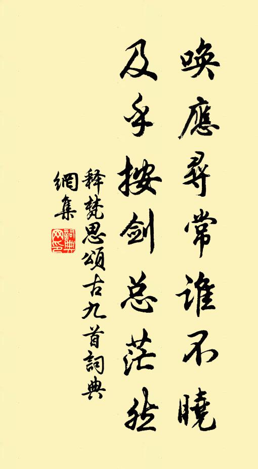 釋梵思喚應(yīng)尋常誰不曉，及乎按劍總茫然書法作品欣賞