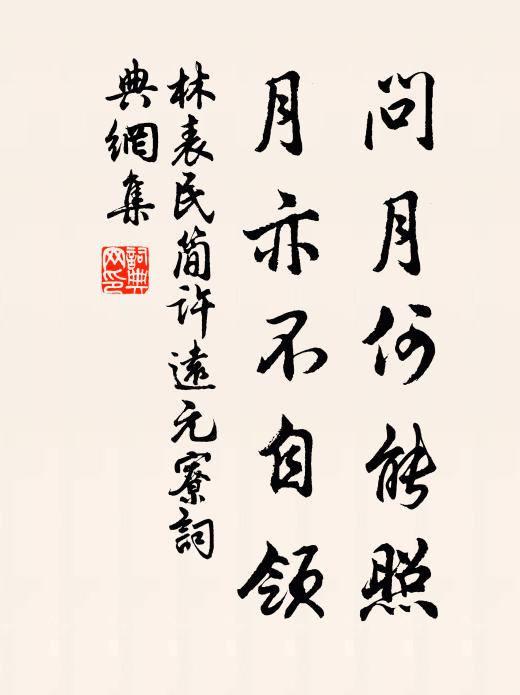 林表民问月何能照,月亦不自领书法作品欣赏