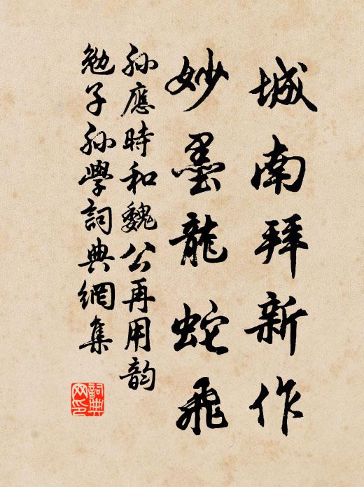 孫應時城南拜新作，妙墨龍蛇飛書法作品欣賞
