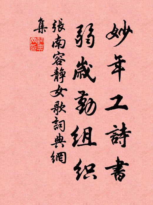 張南容妙年工詩書，弱歲勤組織書法作品欣賞