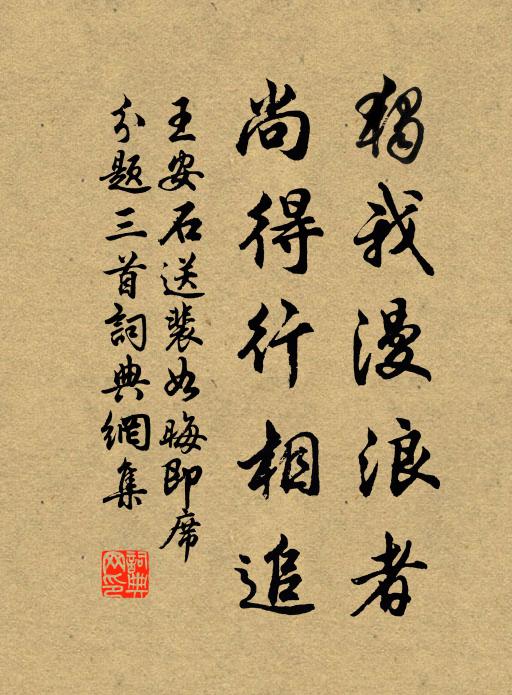 王安石獨我漫浪者,尚得行相追書法作品欣賞