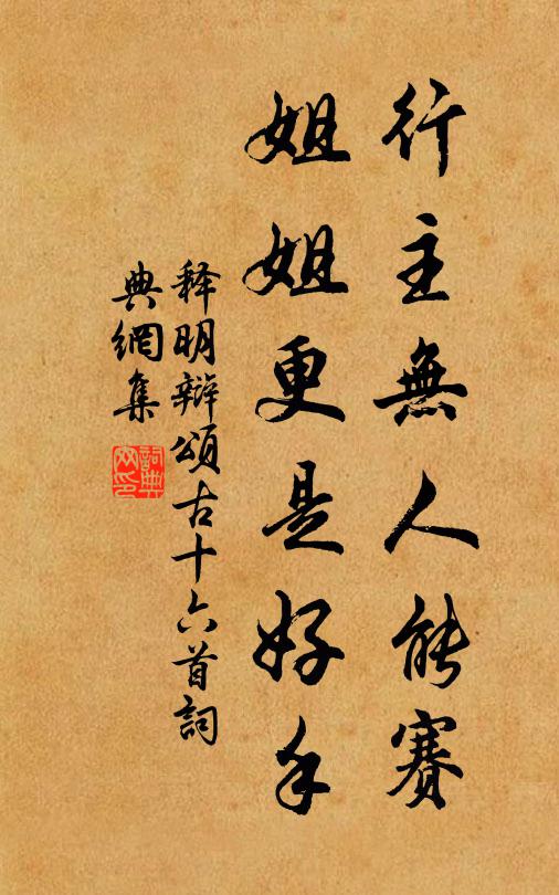 釋明辯行主無(wú)人能賽，姐姐更是好手書(shū)法作品欣賞