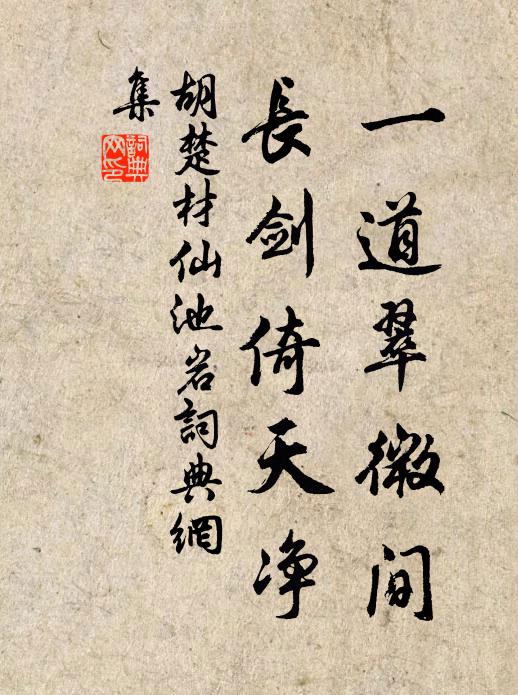 胡楚材一道翠微間，長劍倚天凈書法作品欣賞