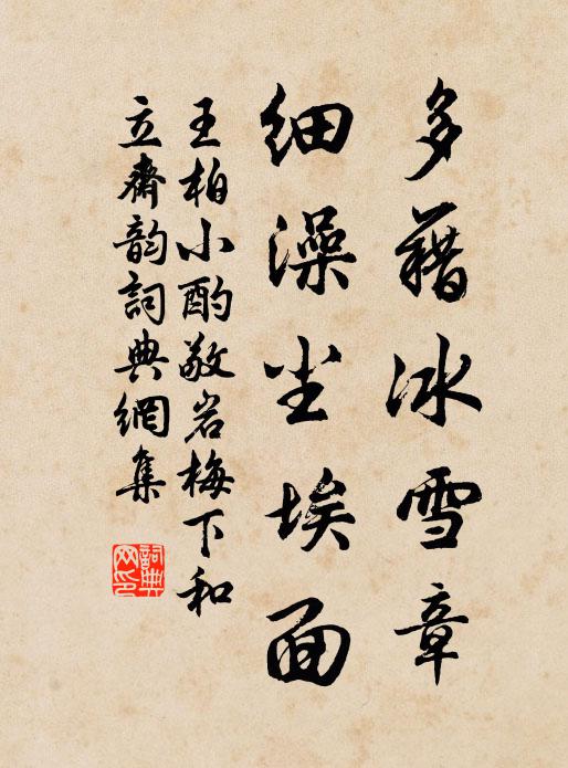 王柏多藉冰雪章,細澡塵埃面書法作品欣賞