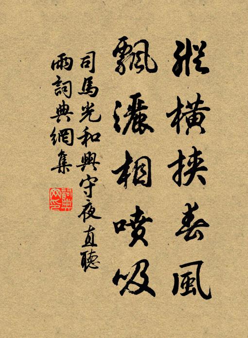 司马光纵横挟春风,飘洒相喷吸书法作品欣赏