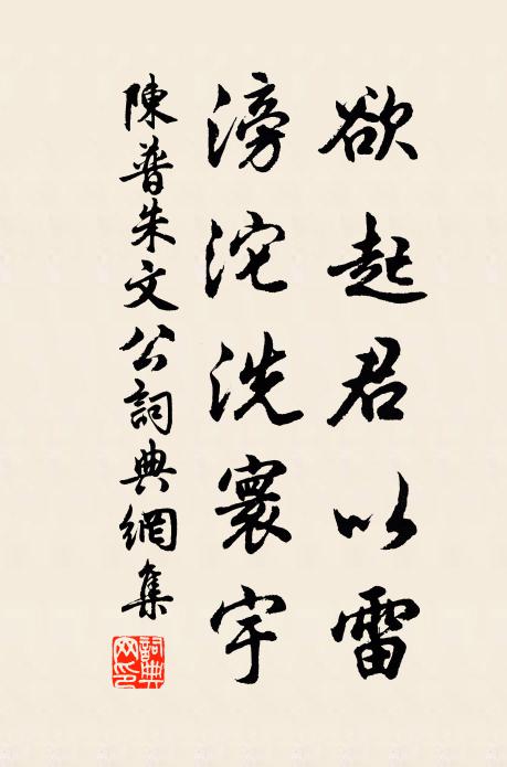陳普欲起君以雷，滂沱洗寰宇書法作品欣賞