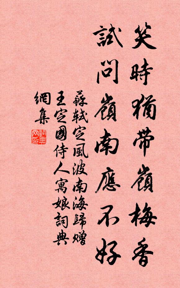 蘇軾笑時猶帶嶺梅香。試問嶺南應(yīng)不好。書法作品欣賞