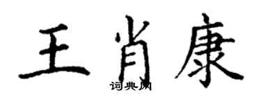 丁谦王肖康楷书个性签名怎么写
