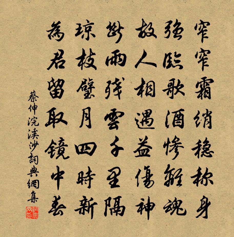 蔡伸浣溪沙书法作品欣赏