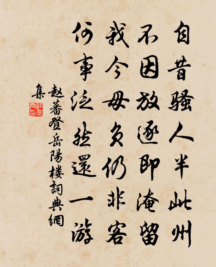 趙蕃登岳陽樓書法作品欣賞