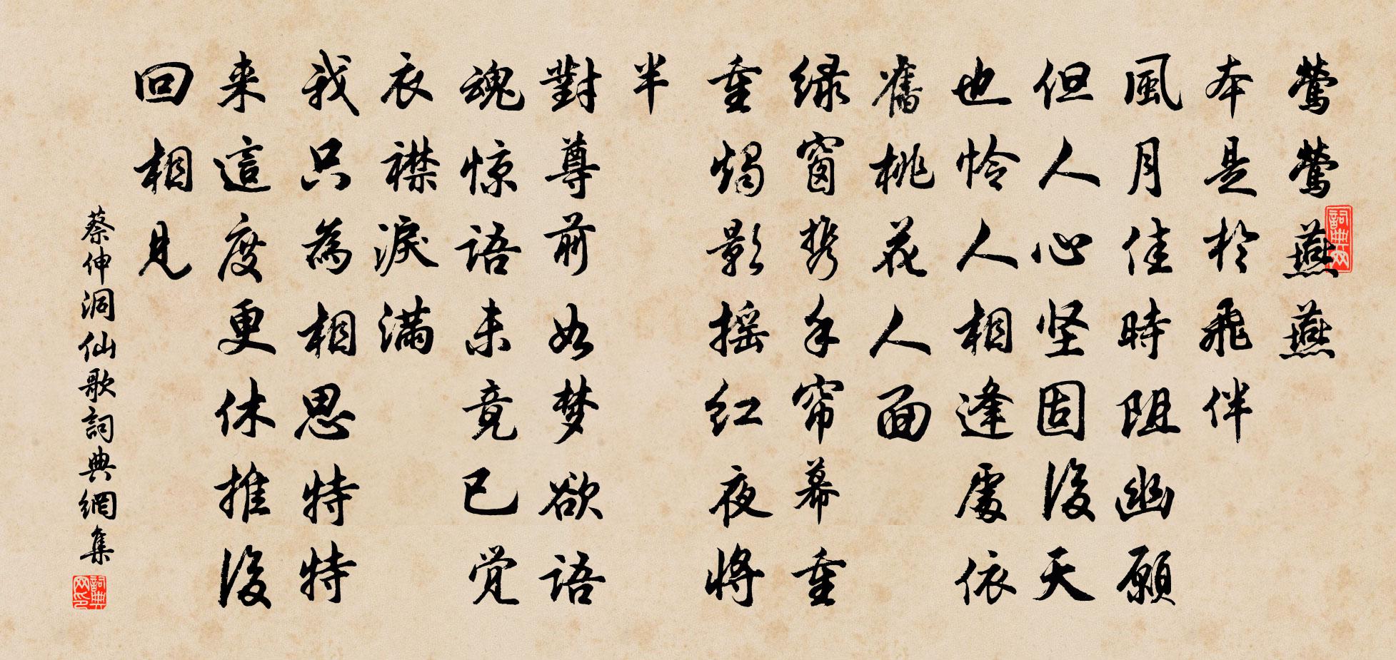 蔡伸洞仙歌书法作品欣赏