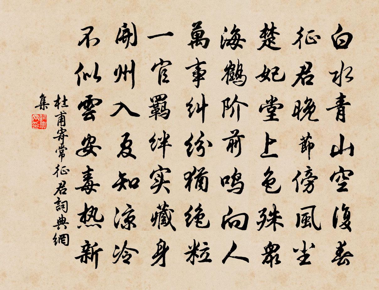 杜甫寄常征君书法作品欣赏