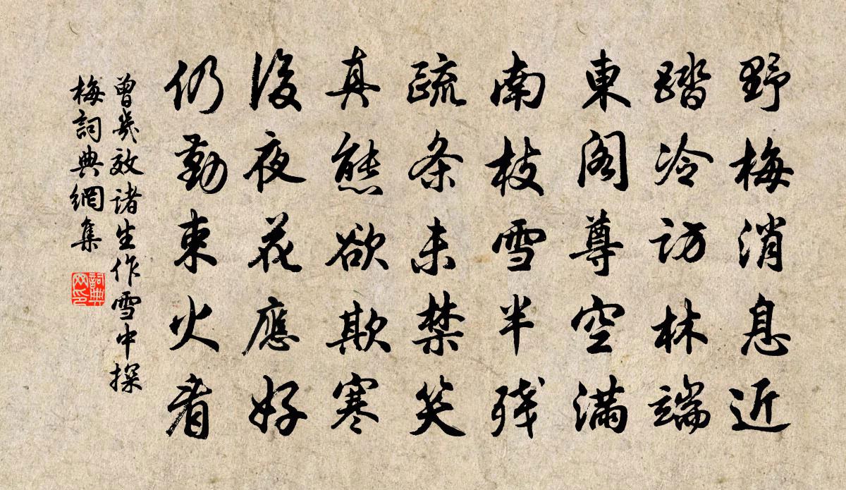 曾几效诸生作雪中探梅书法作品欣赏