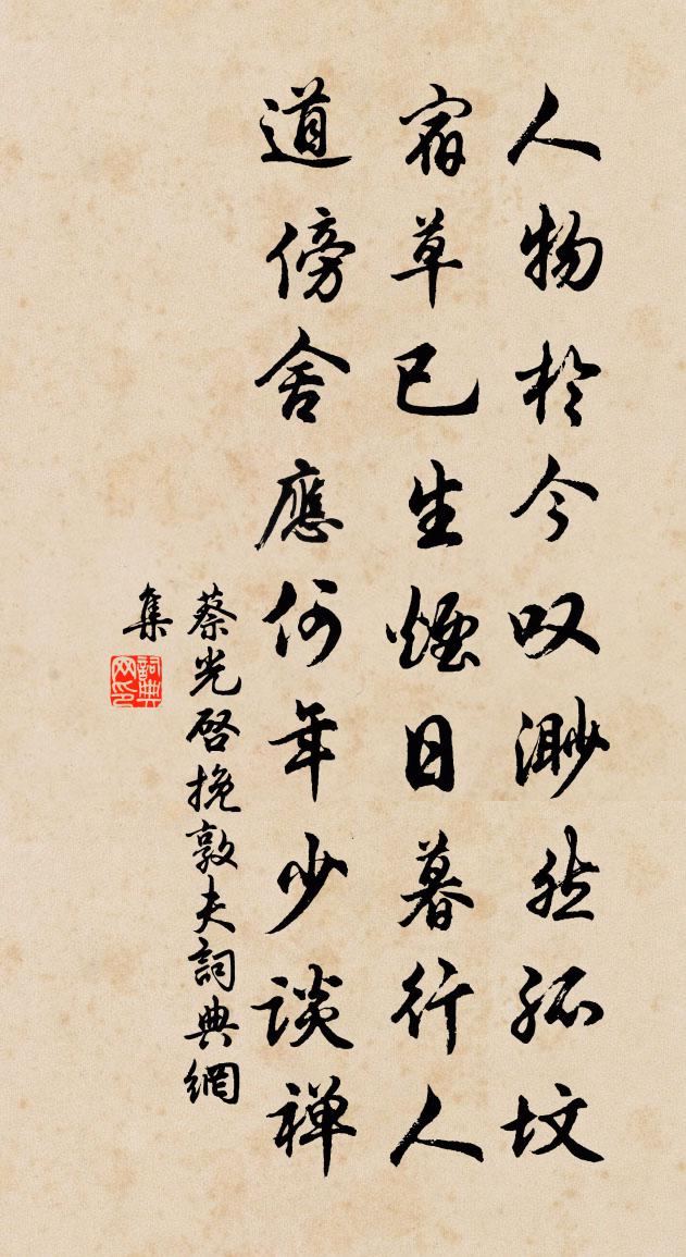 蔡光启挽敦夫书法作品欣赏