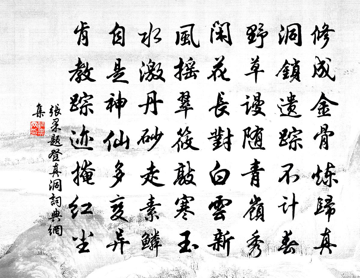 张果题登真洞书法作品欣赏