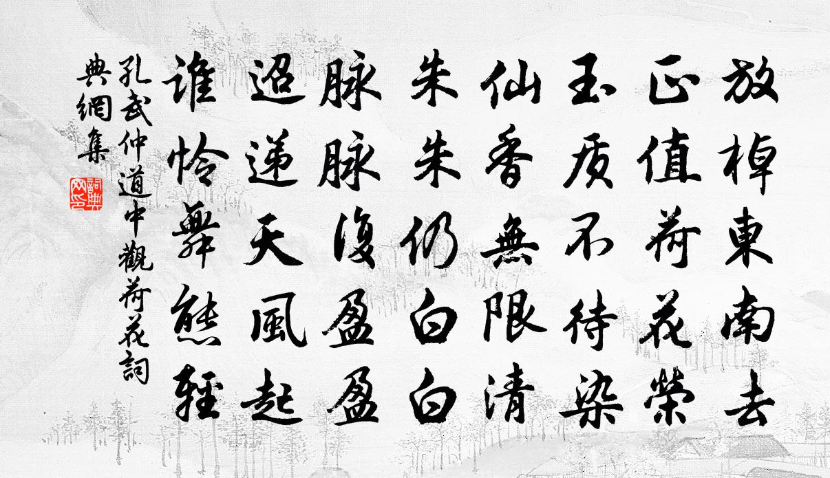 孔武仲道中觀荷花書(shū)法作品欣賞