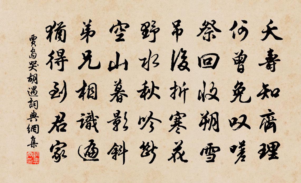 贾岛哭胡遇书法作品欣赏