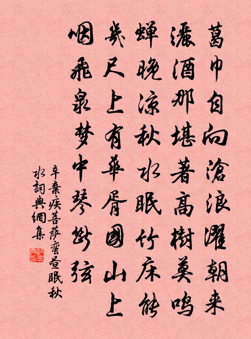 辛棄疾菩薩蠻(晝眠秋水)書法作品欣賞