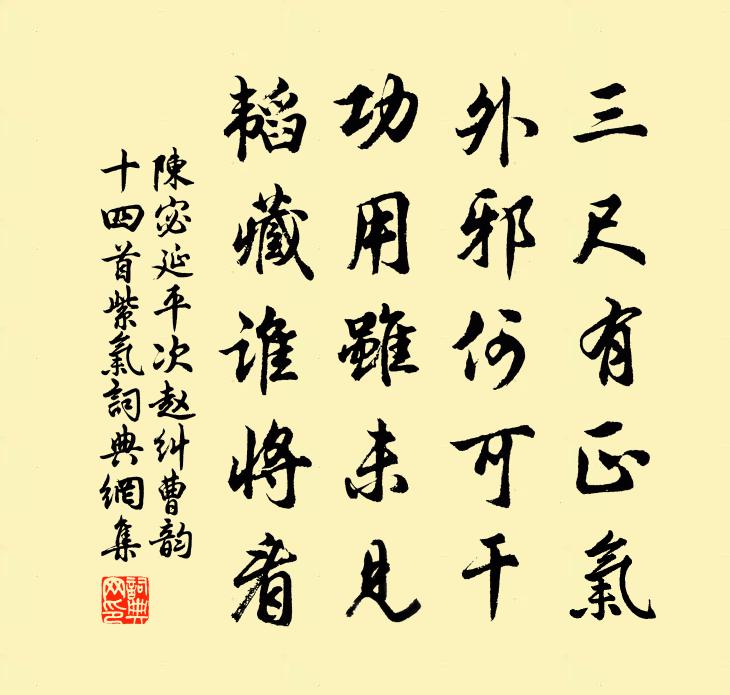 陈宓延平次赵纠曹韵十四首紫气书法作品欣赏