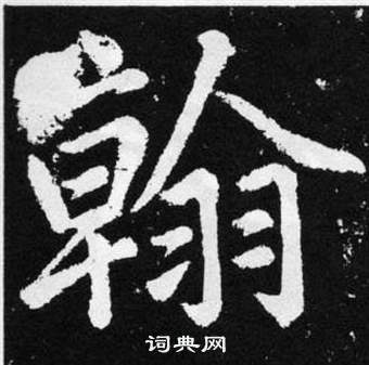 赵孟頫张留孙碑中翰的写法