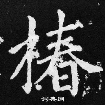 赵孟頫张留孙碑中椿的写法