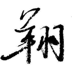 启功临苏轼诗文帖中翔的写法