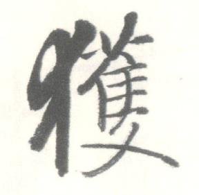 启功临苏轼手札中獲的写法