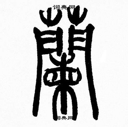 韓天恆寫的篆書蘭字_韓天恆蘭字篆書寫法_韓天恆蘭書法圖片_詞典網